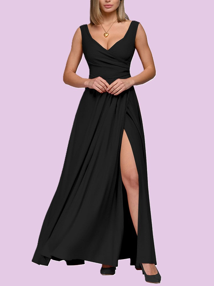 Elegantes Maxikleid mit V-Ausschnitt für besondere Anlässe