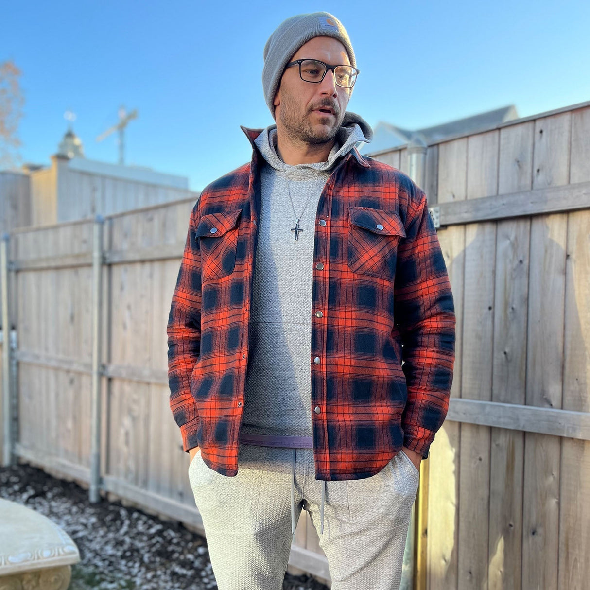 Men's Winter Flannel Vest with Quilted Lining