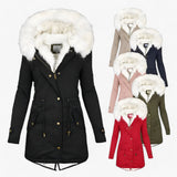 Luxus-Wintermantel für Damen – Elegante Jacke mit großer Kapuze