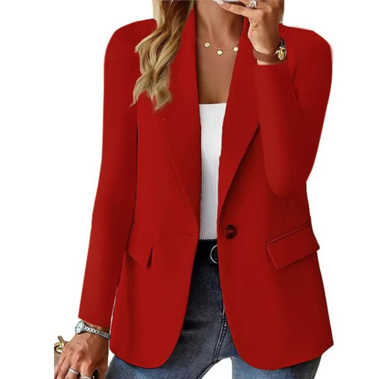 Eleganter Damenblazer mit langen Ärmeln und tailliertem Schnitt
