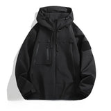 Softshell-Jacke Herren – Wasserdichte Außenjacke mit Kapuze und Reißverschlusstaschen
