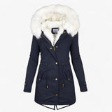 Luxus-Wintermantel für Damen – Elegante Jacke mit großer Kapuze