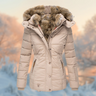 Damen Wintermantel – Warme Jacke mit luxuriösem Pelzkragen und Kapuze