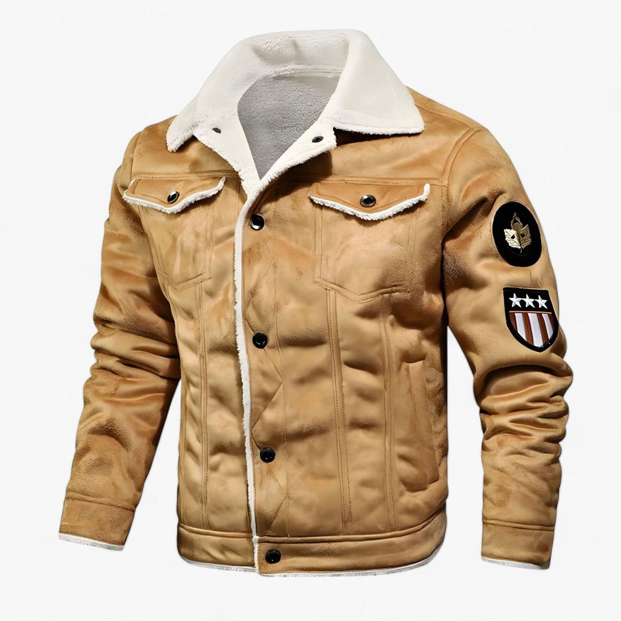 Herren Winterjacke – Warmer Vintage Mantel mit Kunstpelzfutter