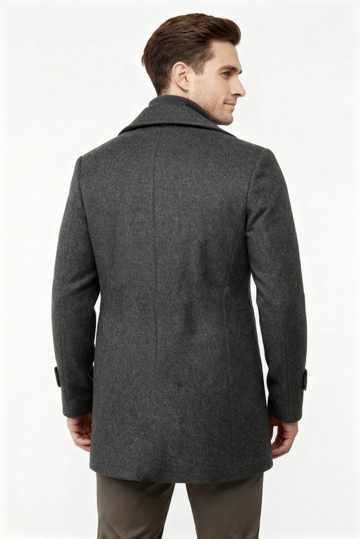 Gepolsterte Herren-Winterjacke – Warmer Mantel mit Stehkragen und Futter