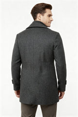 Gepolsterte Herren-Winterjacke – Warmer Mantel mit Stehkragen und Futter
