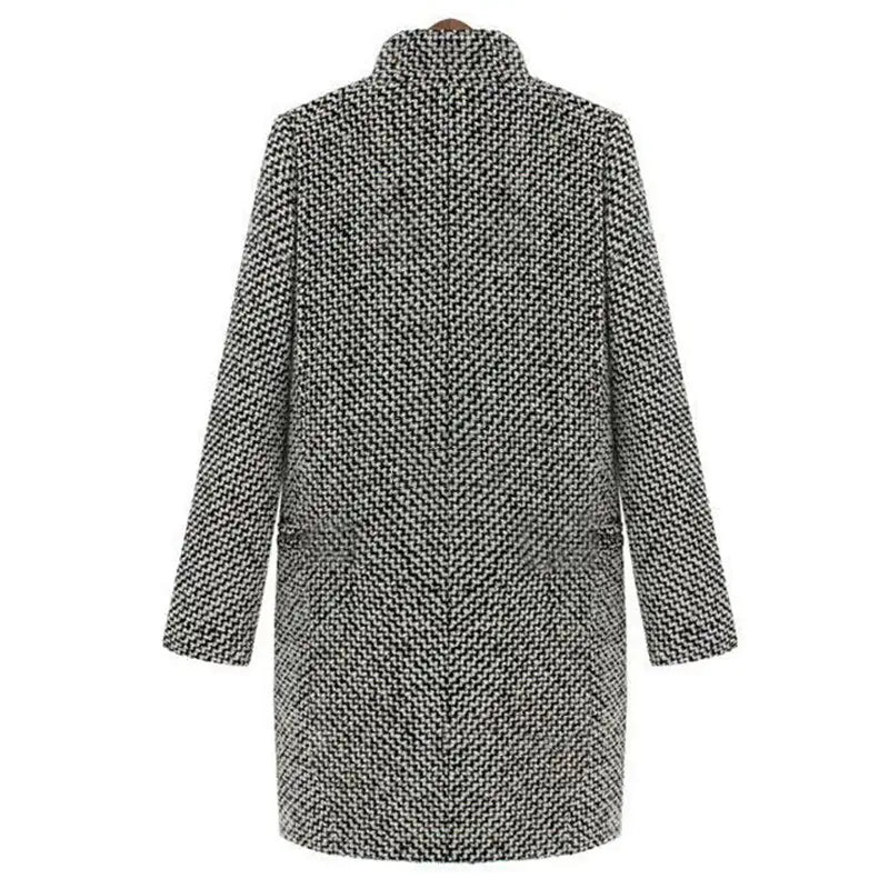 Damenmantel – Klassische Jacke mit Chevron-Muster und weichem Futter