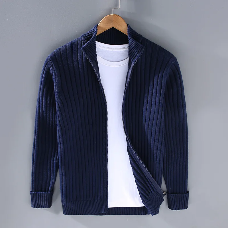Gilet en coton de luxe avec col roulé et fermeture éclair-mezam.fr