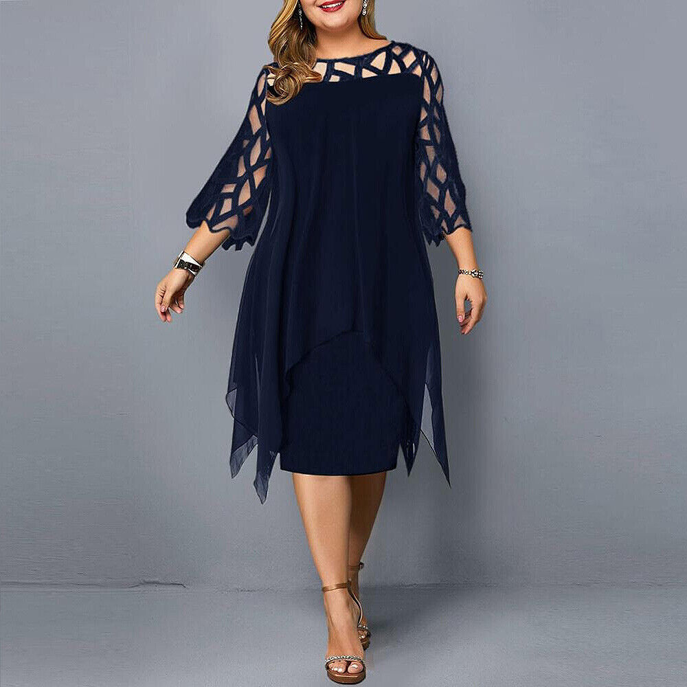 Elegantes Midi-Kleid Große Größen Eleganz und Komfort
