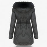 Damen Wintermantel – Elegante und warme Jacke mit Pelzkragen und Kapuze
