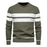 Men's striped sweater – Modern round neck knit sweater