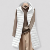 Langer Ärmelloser Damenweste Stepp – Elegantes Winterdesign