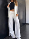 Elegantes Damen-Trainingsanzug-Set mit Blazer und Streifenmuster