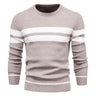 Men's striped sweater – Modern round neck knit sweater