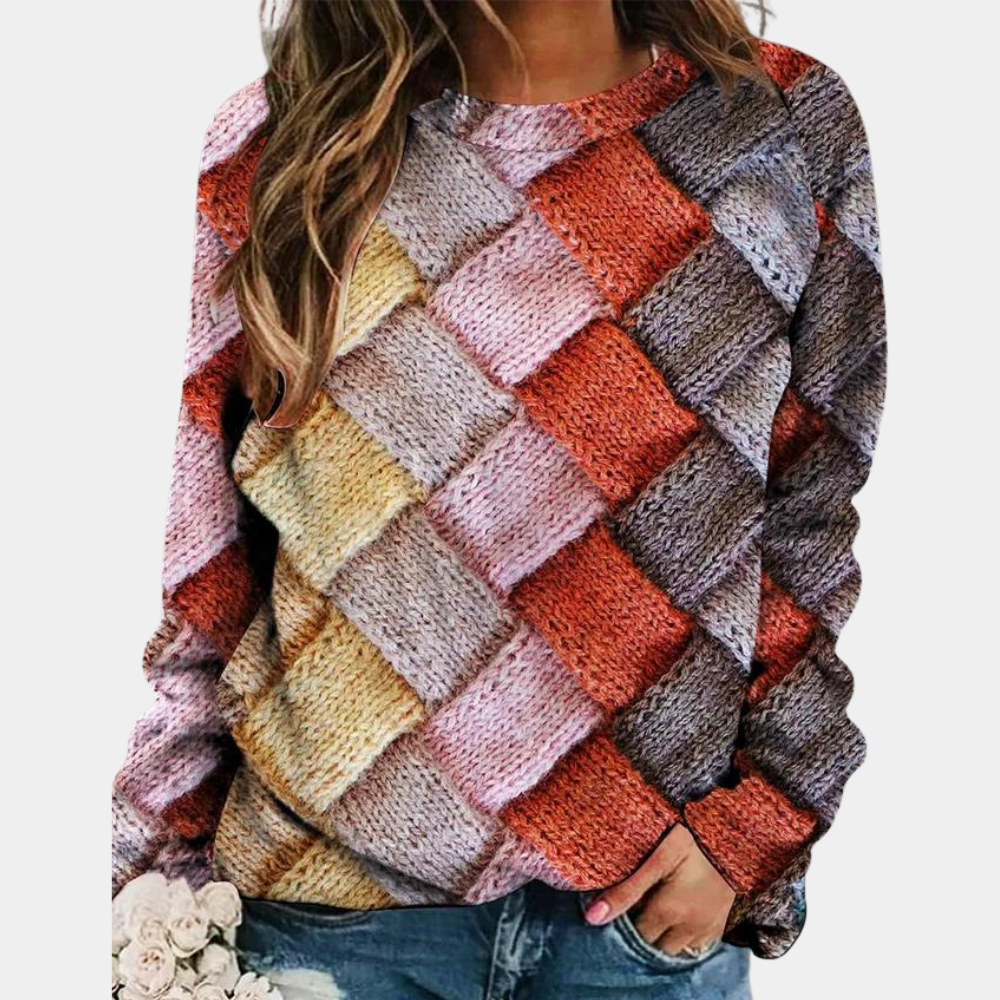 Pull femme coloré à motif - Élégant et confortable