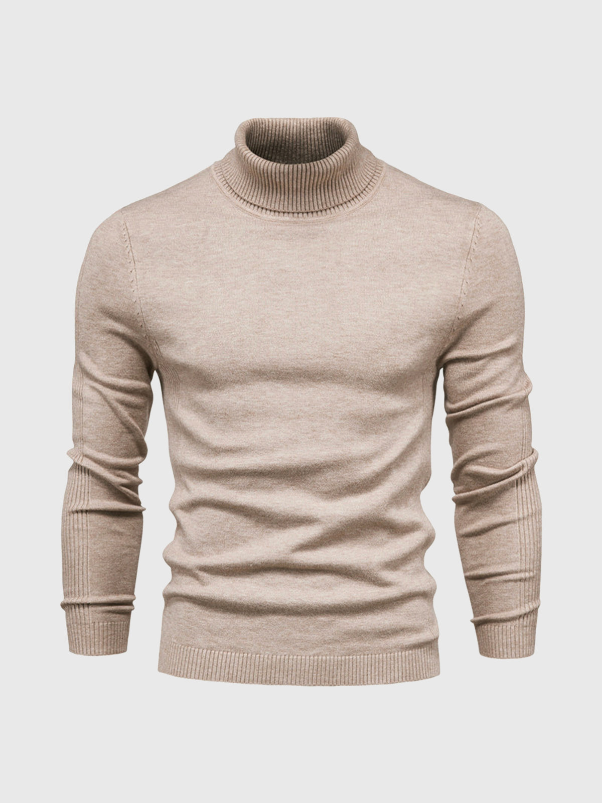 Pull Col Roulé Homme en Coton Doux, Design Intemporel