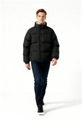 Gepolsterte Herren-Winterjacke – Warmer Mantel mit Stehkragen und Futter