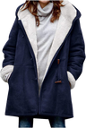 Damen-Wintermantel – Warme Sherpa-Jacke mit Kapuze und Knebelverschluss