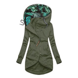 Damen langer Mantel mit Kapuze – eleganter Wickelstil & Komfort