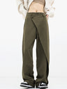 Damenhose Baggy Asymmetrisch mit Doppelknopfleiste