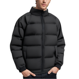 Men's Winter Coat with Fleece Lining – Warm Quilted Jacket with Stand-up Collar