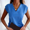 Top Femme Sans Manches à Col V – Élégant, Intemporel & Design Polyvalent