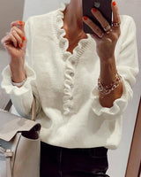 Eleganter Strickpullover mit Knöpfen und Komfort