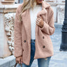 Oversize Damenmantel aus Teddy-Stoff mit doppelter Knopfleiste im lässigen Stil