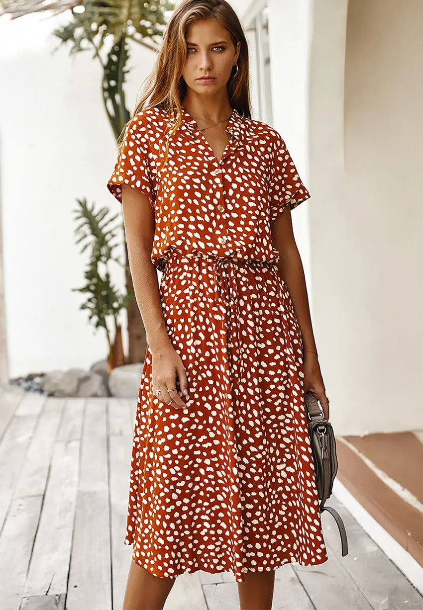 Robe Midi Élégante d'Été pour Femmes