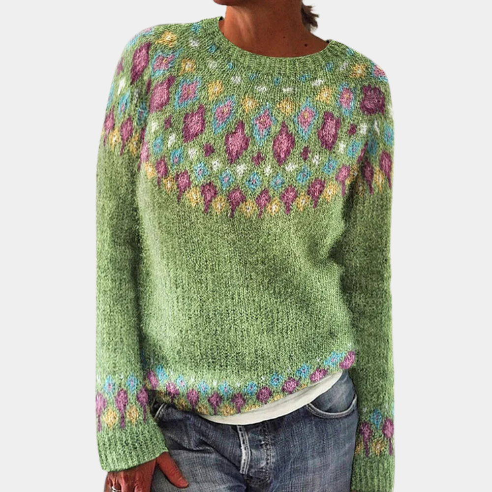 Pull Femme en Laine Chaude avec Imprimé Élégant