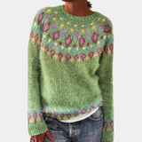 Pull Femme en Laine Chaude avec Imprimé Élégant
