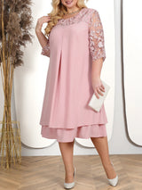 Robe de Banquet Élégante en Crochet pour Femmes Rondes