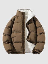 Gepolsterte Herren-Winterjacke – Warmer Mantel mit Stehkragen und Futter