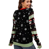 Pull de Noël Femme – Sweat d’Hiver avec Chien et Sapin de Noël Imprimé