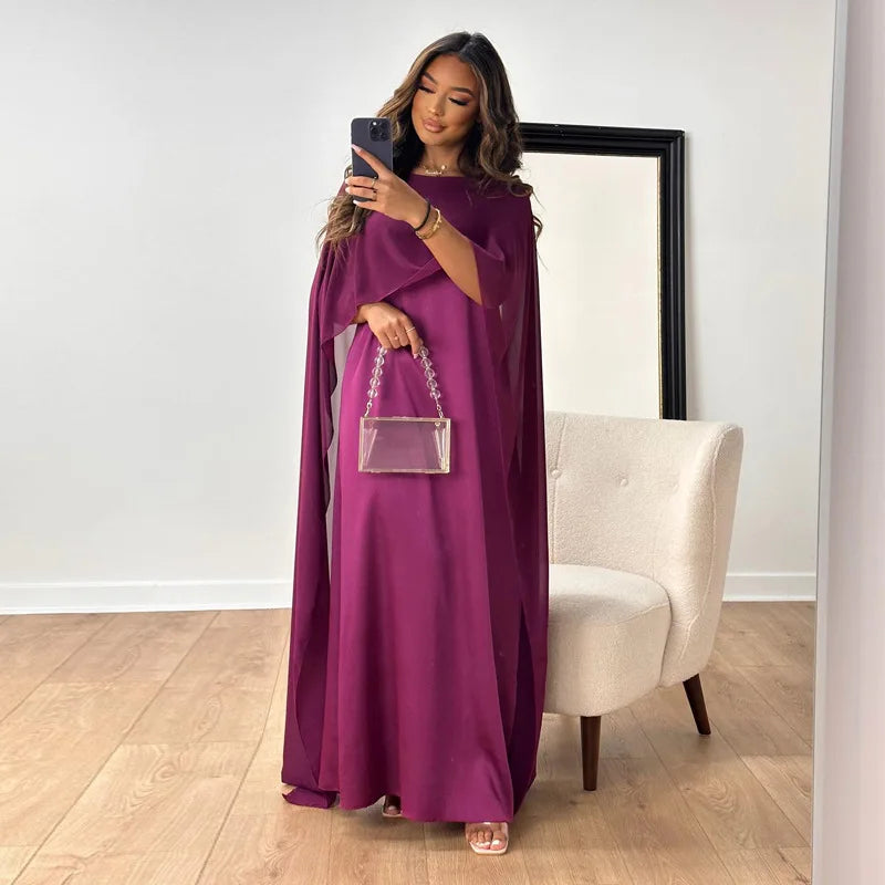 Robe Longue Élégante en Satin pour Femme avec Confort