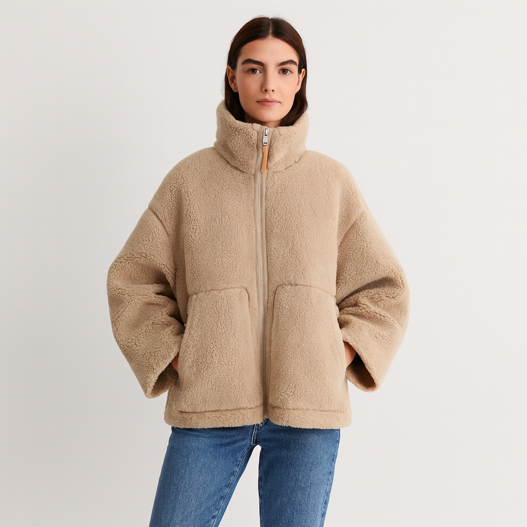 Veste Femme en Polaire Teddy – Douce, Chaude & Design Minimaliste