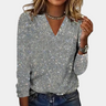Top Pailleté Femme avec Sequins et Col en V