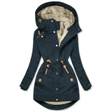Damen-Wintermantel – Warmer Parka mit Fleece-Futter und Kapuze