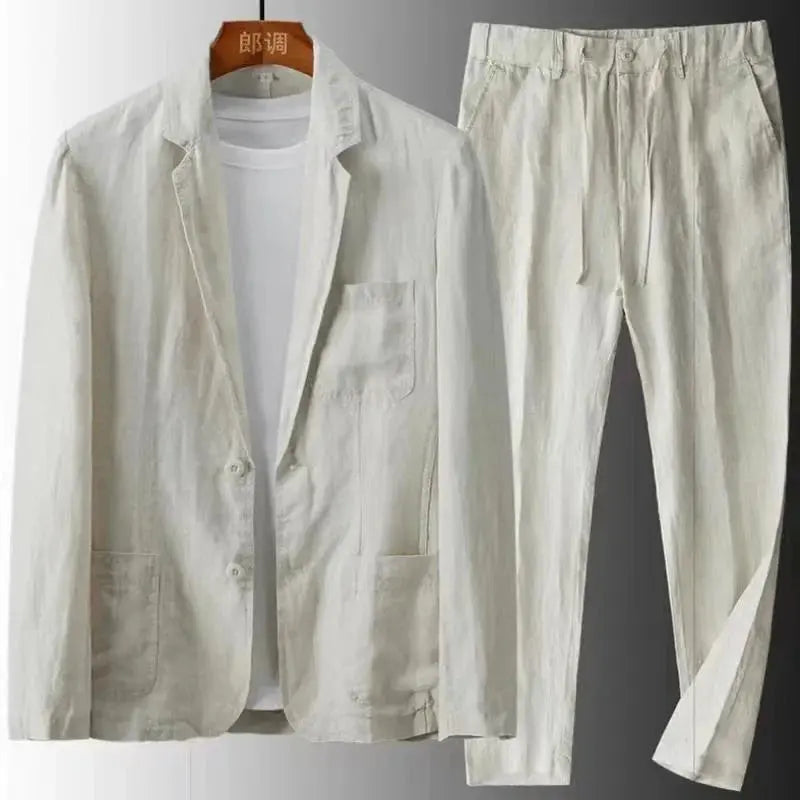 Costume en Lin de Luxe pour Hommes | Élégance Intemporelle-mezam.fr