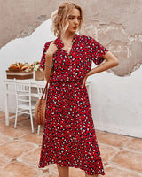Robe Midi Élégante d'Été pour Femmes