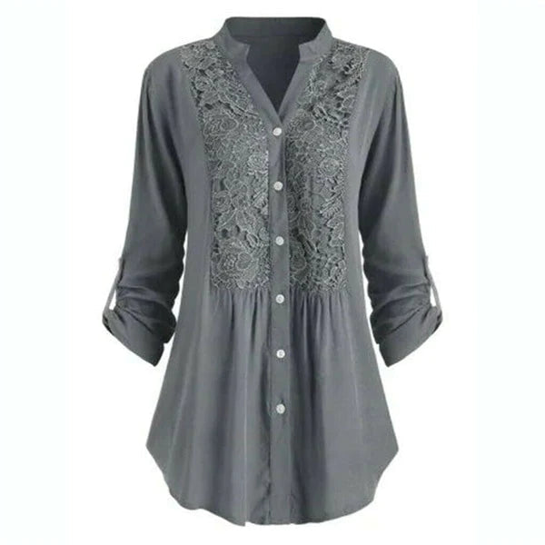 Blouse longue pour femme avec manches bouffantes - Chic et polyvalente