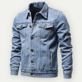Kurtka Trucker z denimu dla mężczyzn z regulowanym pasem