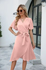 Robe d'Été à Col en V en Tissu Léger pour Femmes