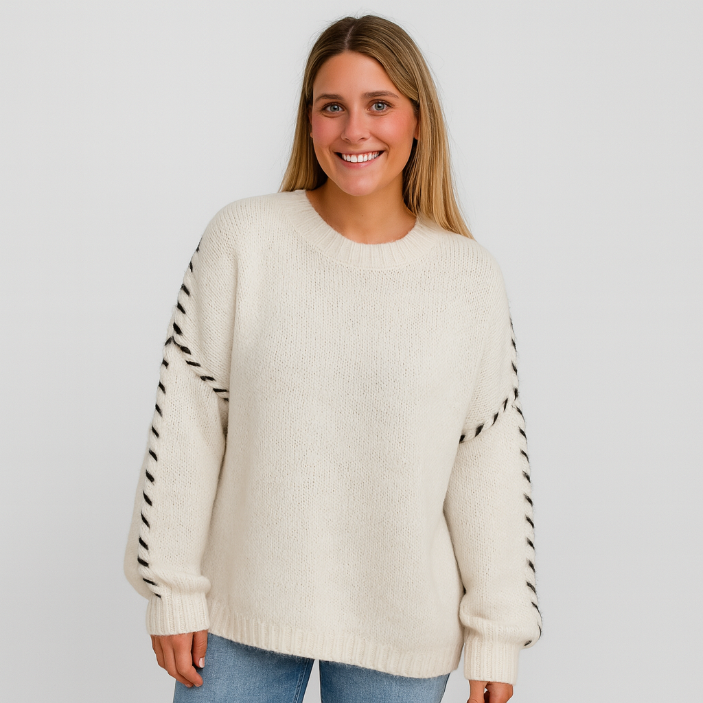 Pull Femme Tricoté – Doux, Chaud & Design Élégant avec Détails