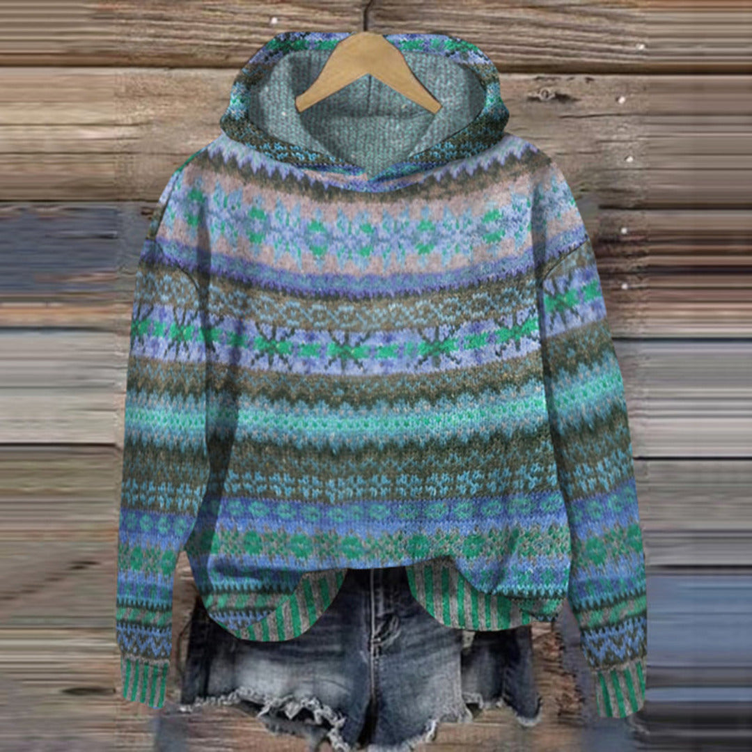 Norwegischer Damen-Kapuzenpullover für den warmen Winter