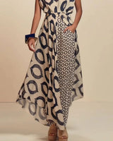 Zweiteiliges ärmelloses Set mit Print und hoher Taille