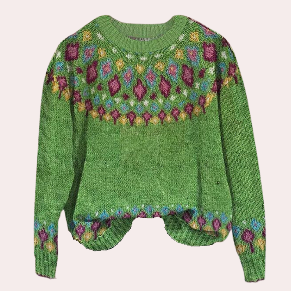 Pull Femme en Laine Chaude avec Imprimé Élégant