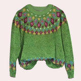 Pull Femme en Laine Chaude avec Imprimé Élégant
