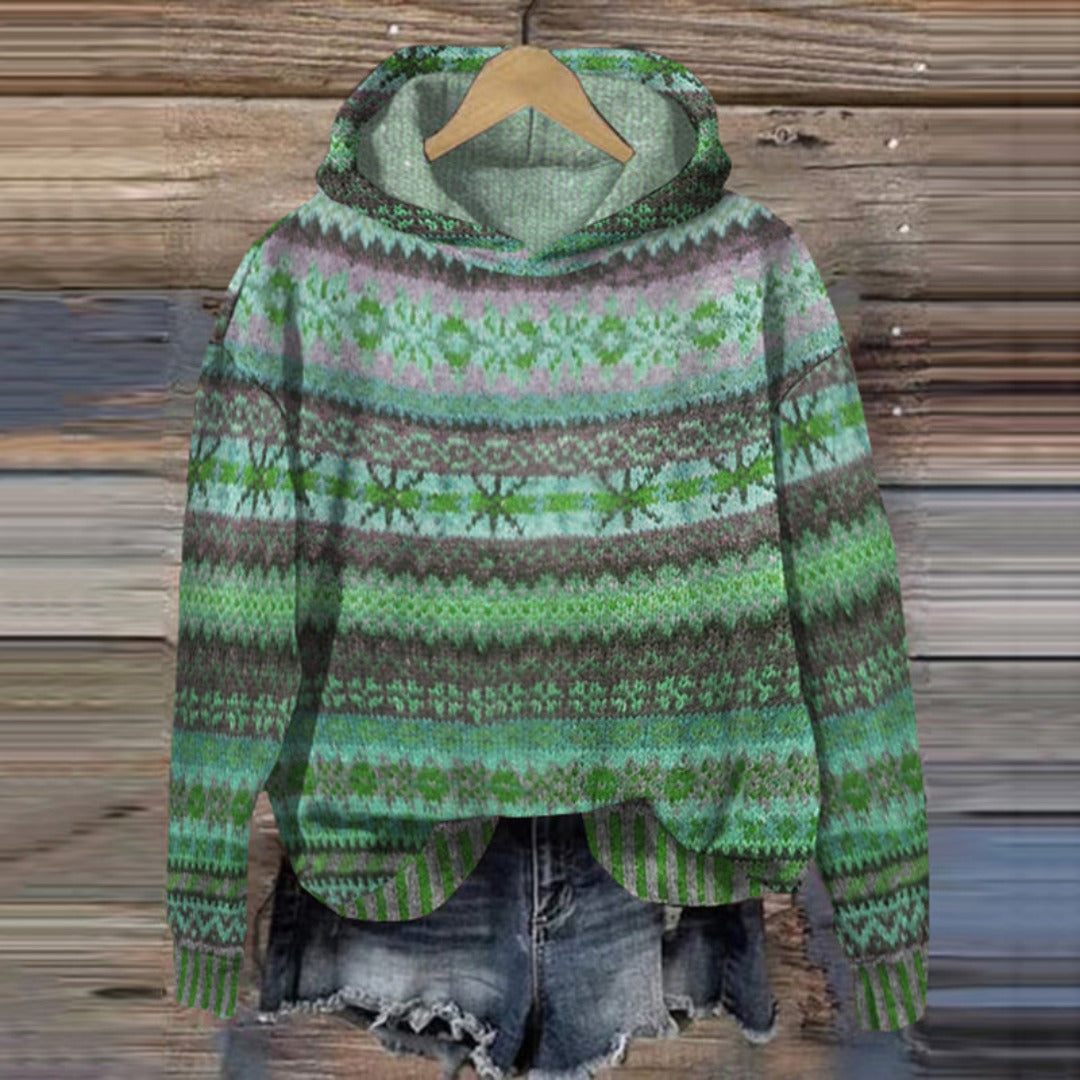 Norwegischer Damen-Kapuzenpullover für den warmen Winter