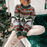 Weihnachts-Pullover Damen – Warmer Strickpullover mit Wintermotiv
